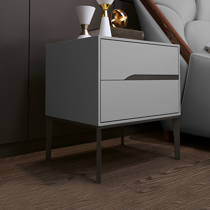 Wooden Accent Table Nightstand Modern Bedside Cabinet with Drawers