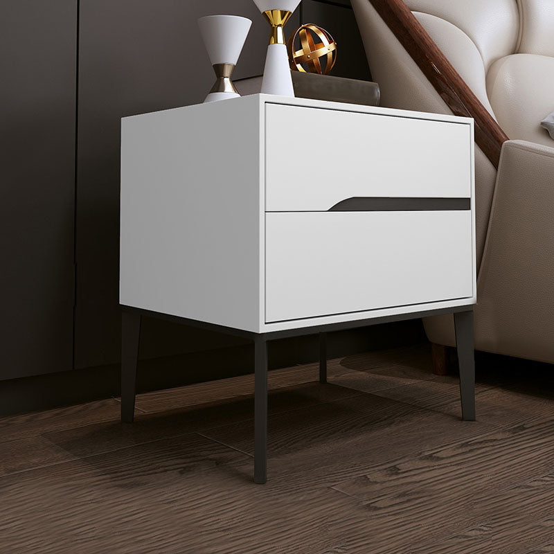 Wooden Accent Table Nightstand Modern Bedside Cabinet with Drawers