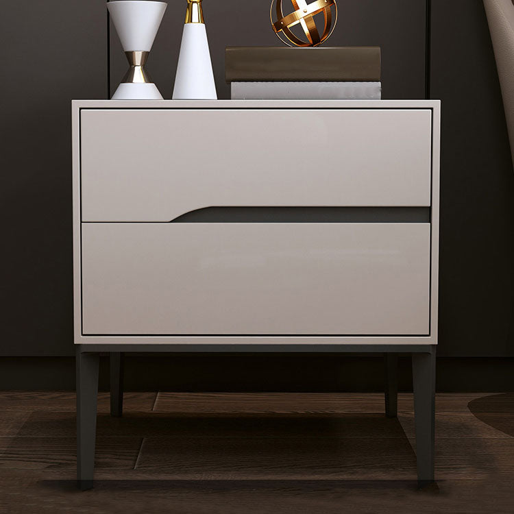 Wooden Accent Table Nightstand Modern Bedside Cabinet with Drawers