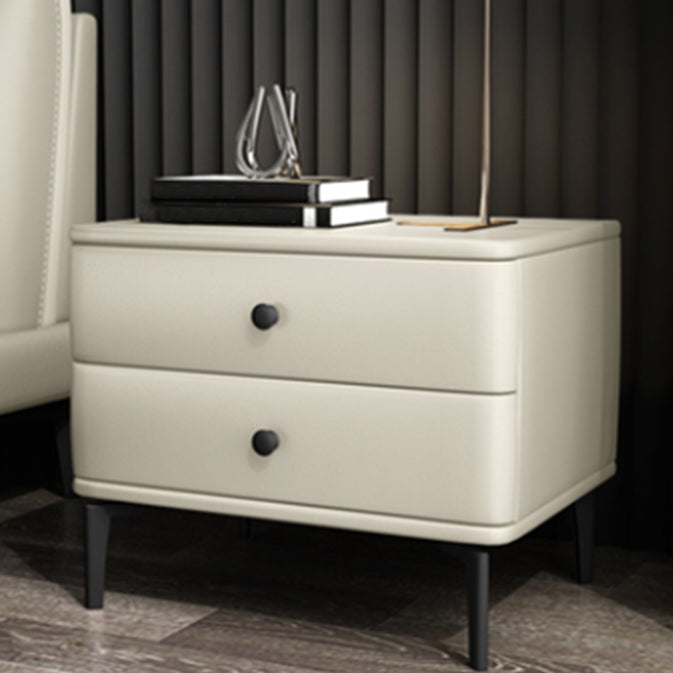 Modernism 2 Drawers Night Table Wood Storage Bed Nightstand for Home