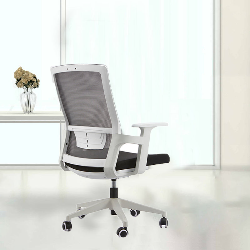 Modern Fixed Arms Office Chair No Distressing Ergonomic Chair with Wheels