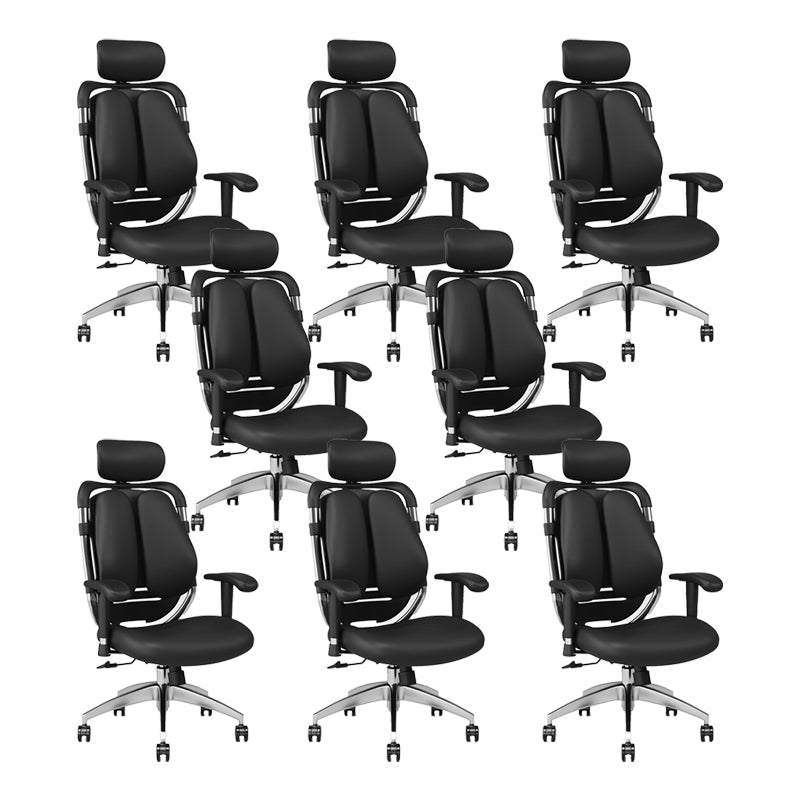 Modern Removable Arms Office Chair Leather No Distressing Ergonomic Desk Chair