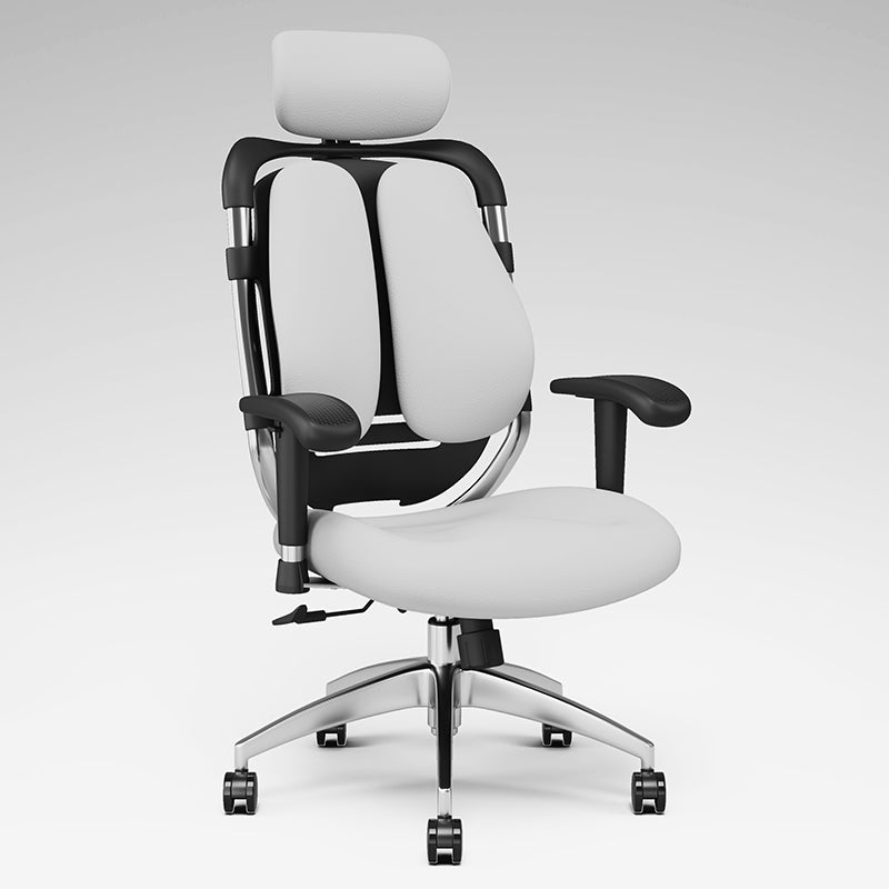 Modern Removable Arms Office Chair Leather No Distressing Ergonomic Desk Chair