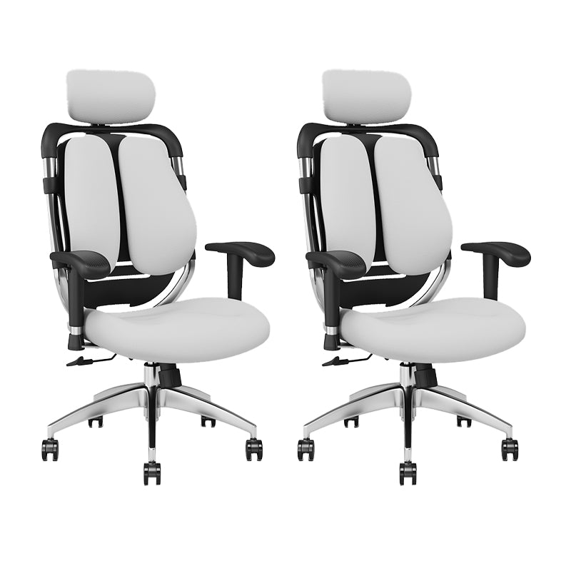 Modern Removable Arms Office Chair Leather No Distressing Ergonomic Desk Chair