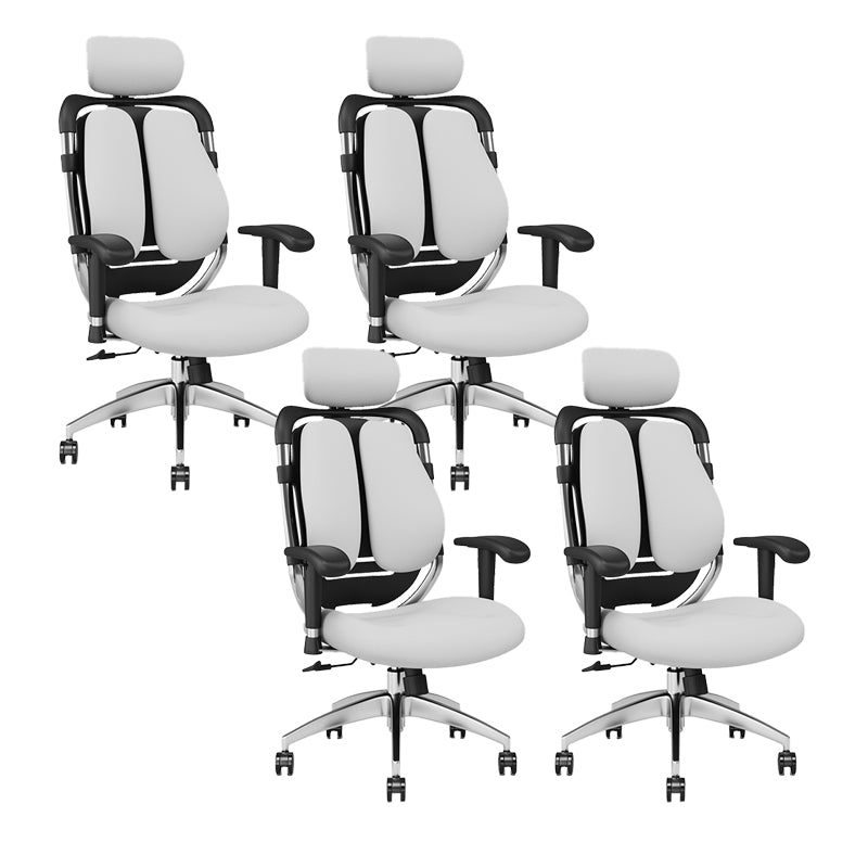 Modern Removable Arms Office Chair Leather No Distressing Ergonomic Desk Chair