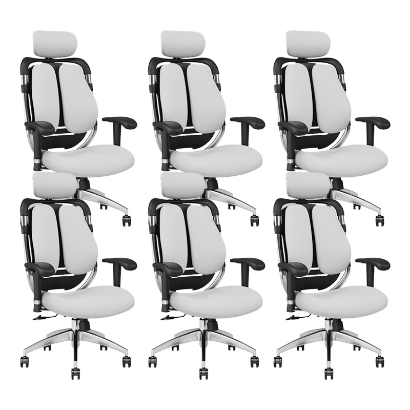 Modern Removable Arms Office Chair Leather No Distressing Ergonomic Desk Chair