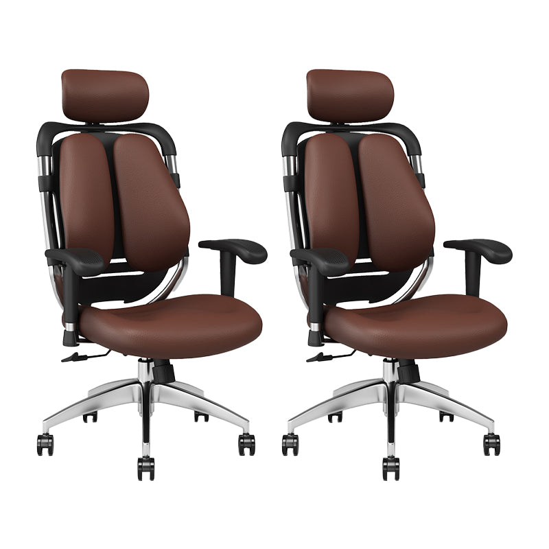 Modern Removable Arms Office Chair Leather No Distressing Ergonomic Desk Chair