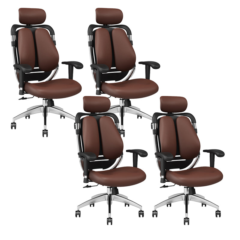 Modern Removable Arms Office Chair Leather No Distressing Ergonomic Desk Chair