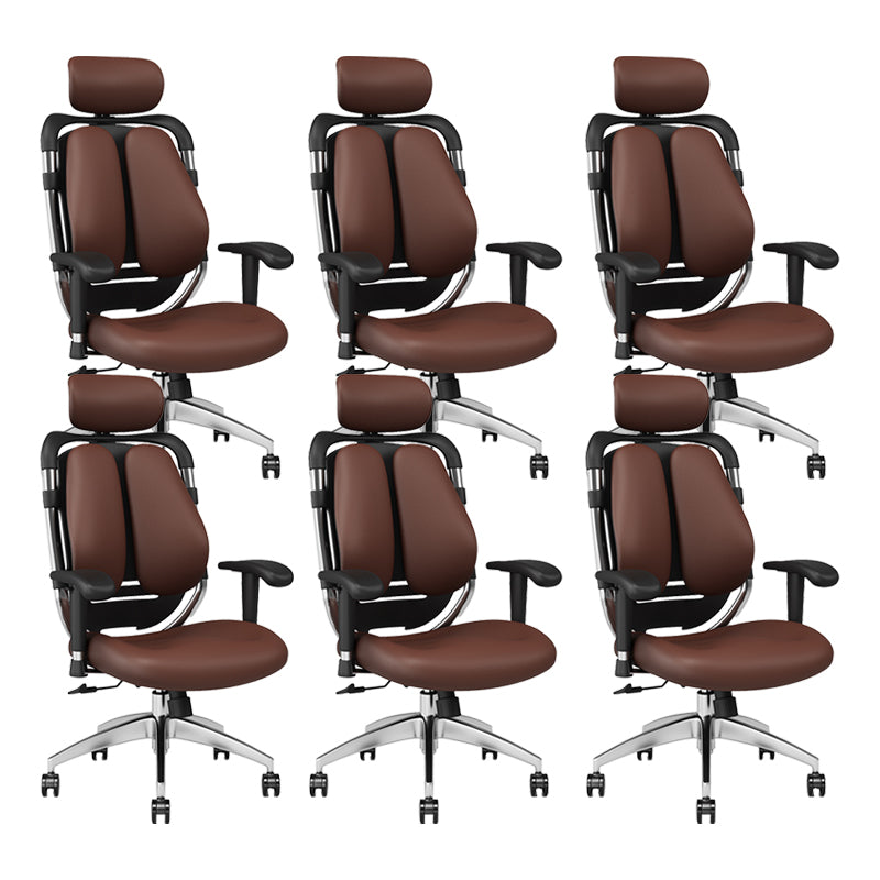 Modern Removable Arms Office Chair Leather No Distressing Ergonomic Desk Chair