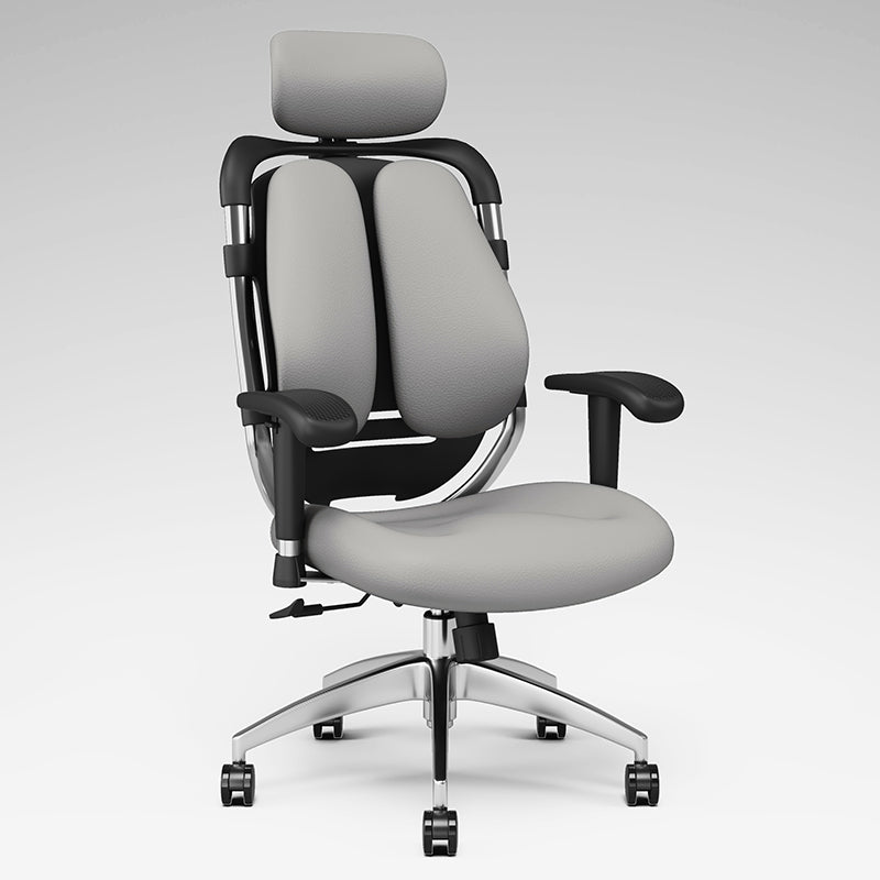 Modern Removable Arms Office Chair Leather No Distressing Ergonomic Desk Chair