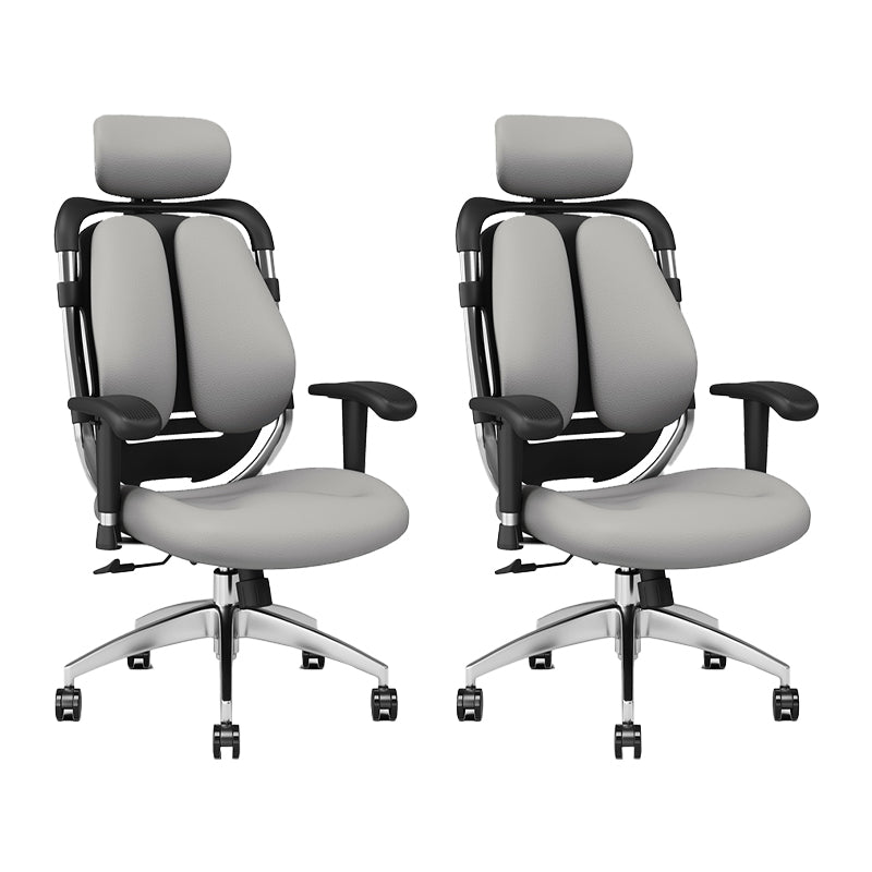 Modern Removable Arms Office Chair Leather No Distressing Ergonomic Desk Chair