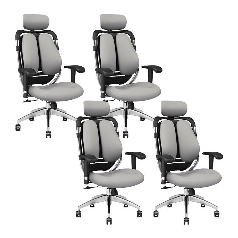 Modern Removable Arms Office Chair Leather No Distressing Ergonomic Desk Chair