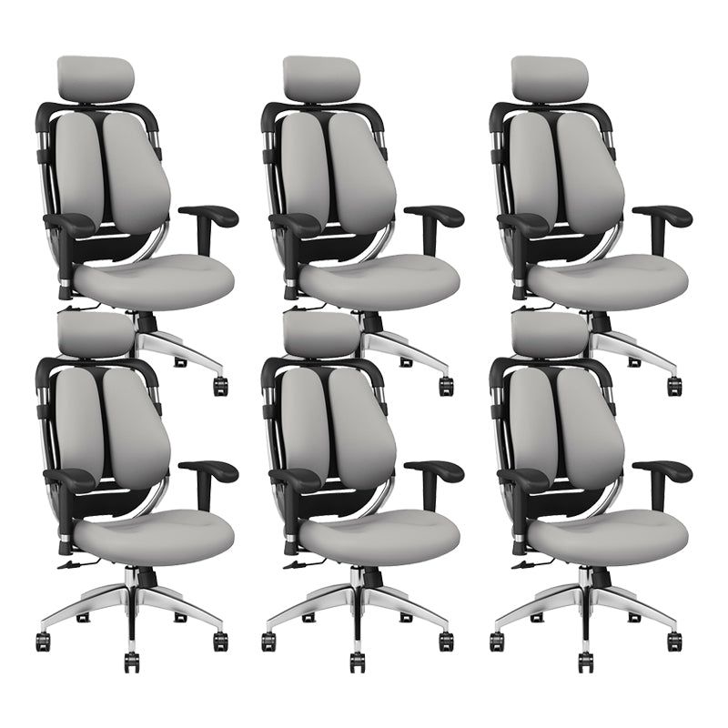 Modern Removable Arms Office Chair Leather No Distressing Ergonomic Desk Chair