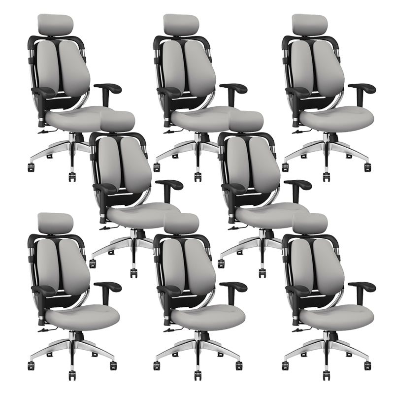 Modern Removable Arms Office Chair Leather No Distressing Ergonomic Desk Chair