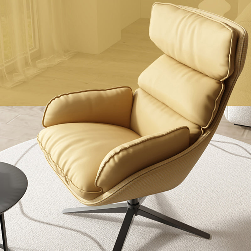 Contemporary Solid Color Arm Chair 4-Star Base Chair with Swivel