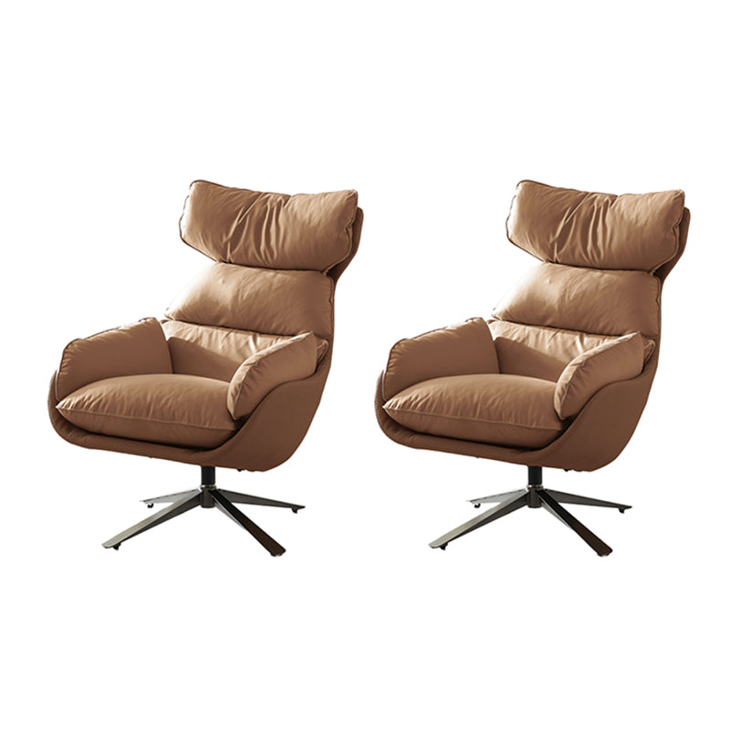 Contemporary Solid Color Arm Chair 4-Star Base Chair with Swivel