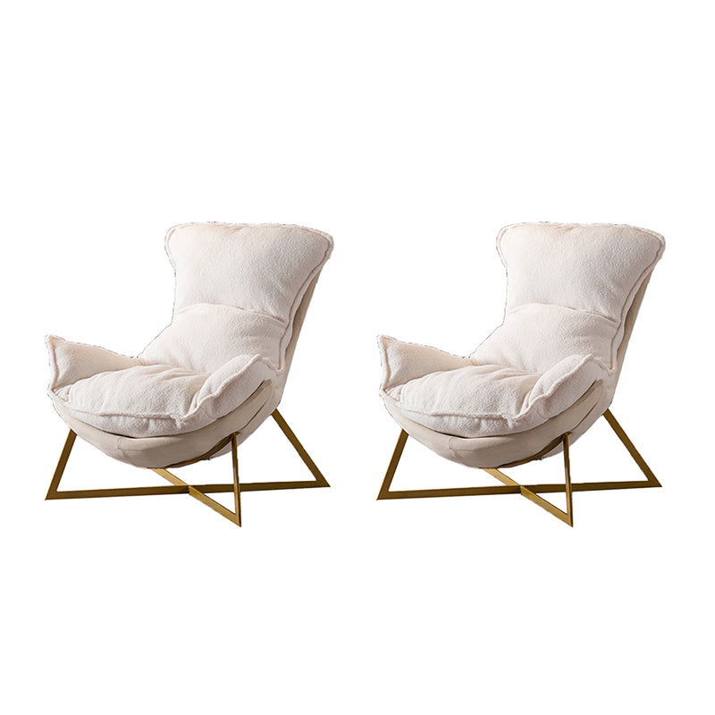 Glam Cross Side Chair Armless Gold Base Side Chair for Living Room