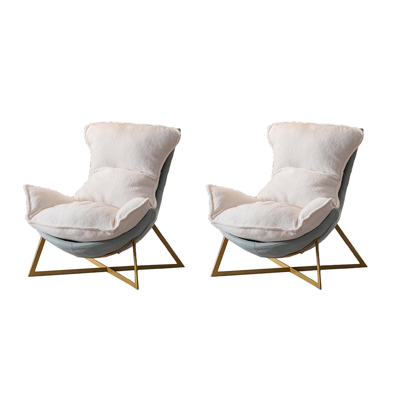 Glam Cross Side Chair Armless Gold Base Side Chair for Living Room