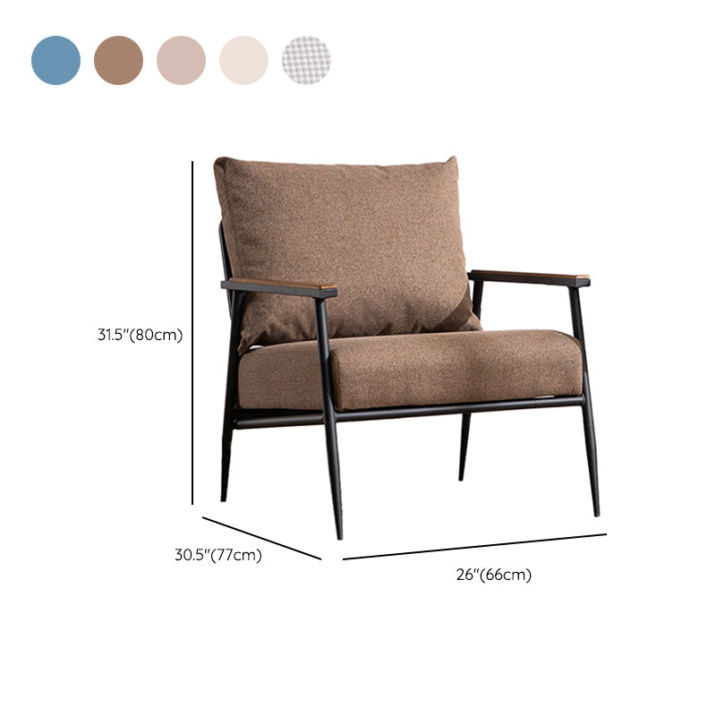 Industrial Solid Color Armchair Square Arms Accent Armchair for Living Room