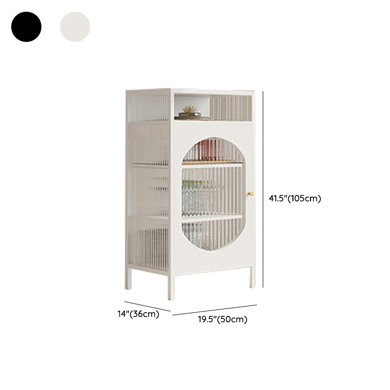 Modern Curio Cabinet Glass Doors Metal Display Cabinet with Doors for Dining Room