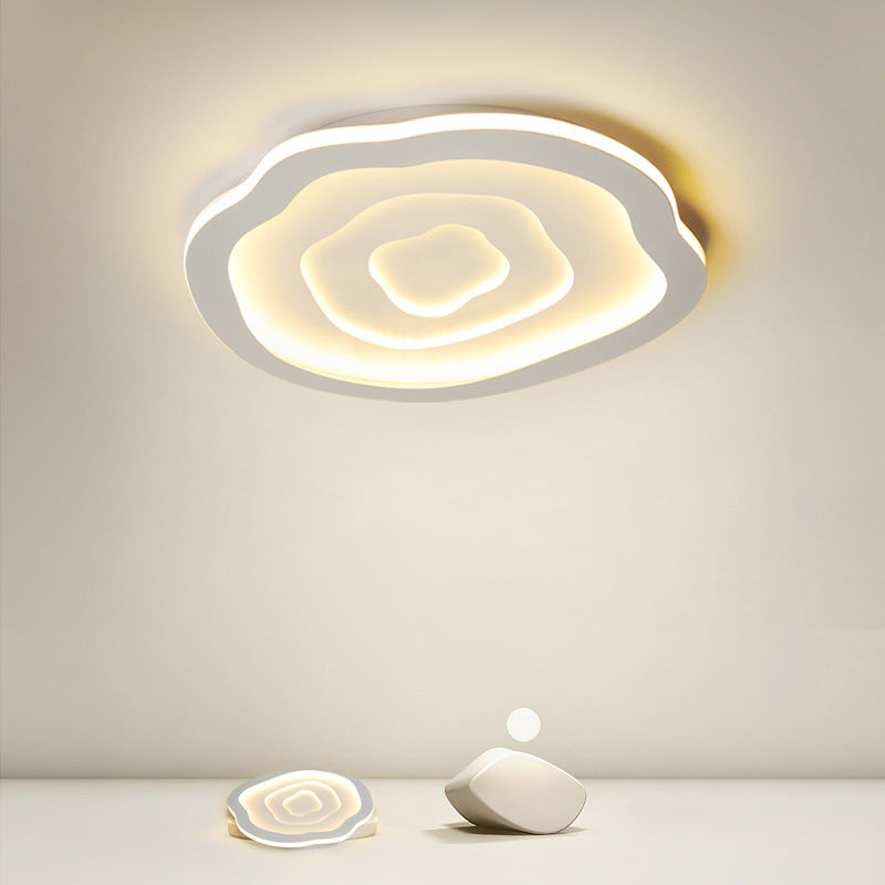 Modern Single White Flush Mount Lighting Unique LED Ceiling Light with Acrylic