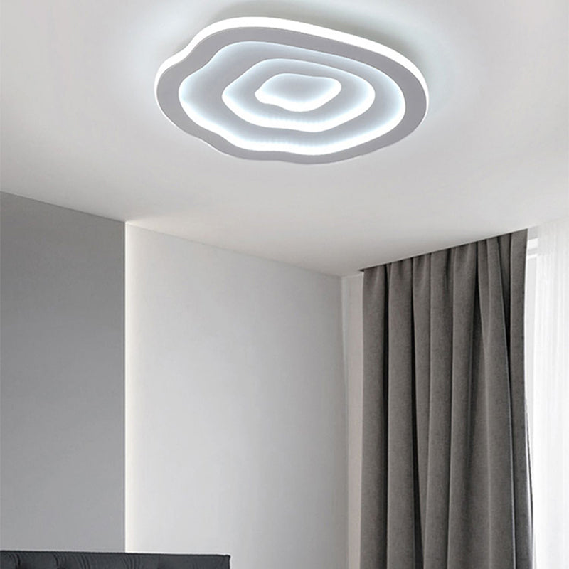 Modern Single White Flush Mount Lighting Unique LED Ceiling Light with Acrylic