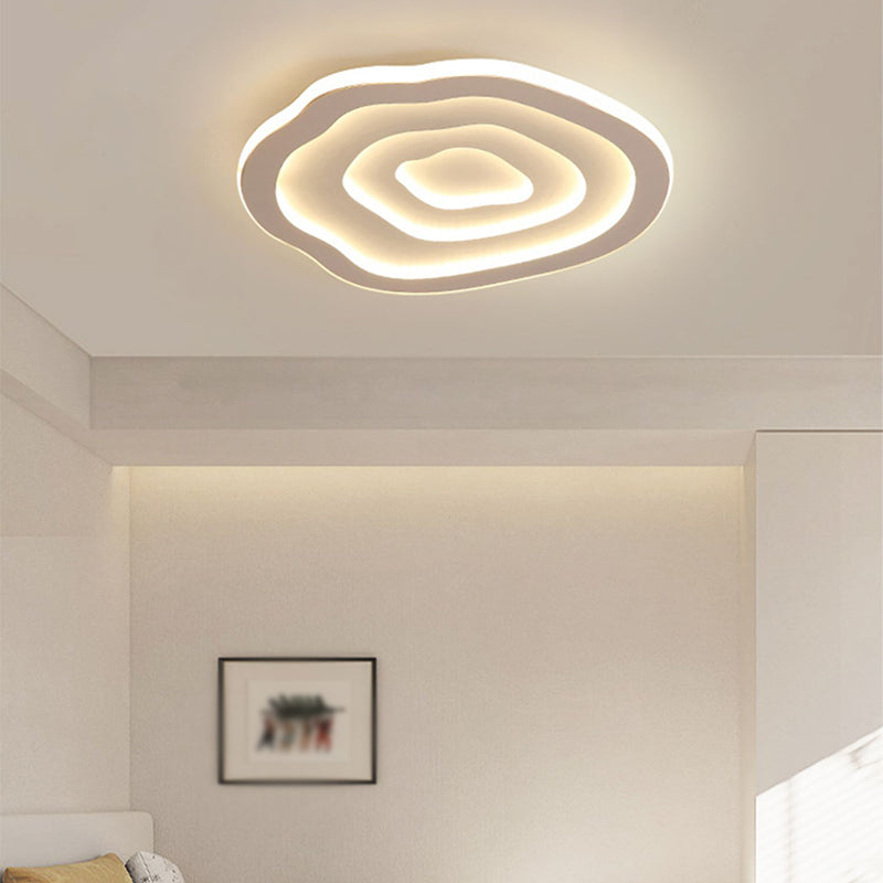 Modern Single White Flush Mount Lighting Unique LED Ceiling Light with Acrylic