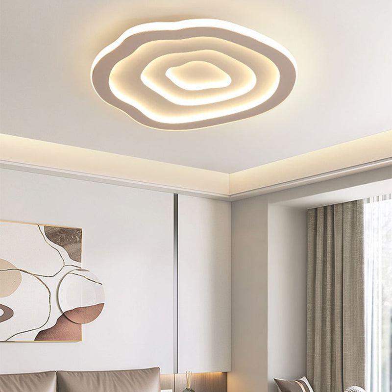 Modern Single White Flush Mount Lighting Unique LED Ceiling Light with Acrylic