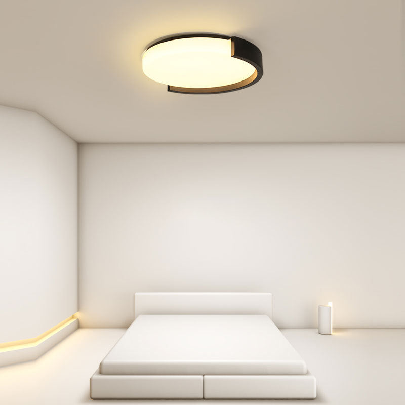 Contemporary Single White/Black Flush Mount Lighting LED Ceiling Light with Acrylic