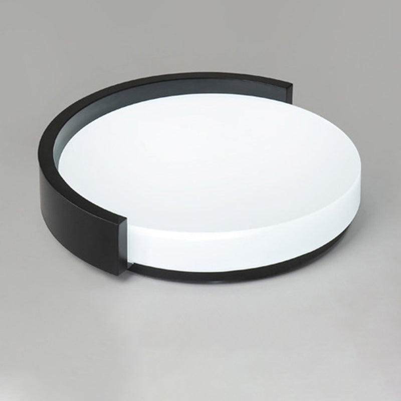 Contemporary Single White/Black Flush Mount Lighting LED Ceiling Light with Acrylic