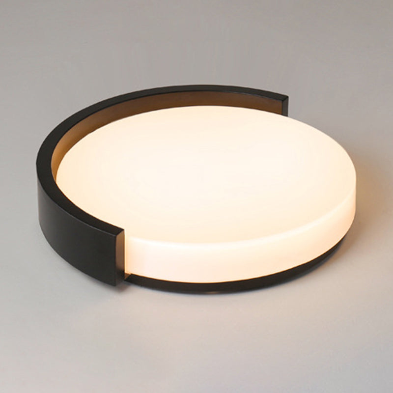 Contemporary Single White/Black Flush Mount Lighting LED Ceiling Light with Acrylic