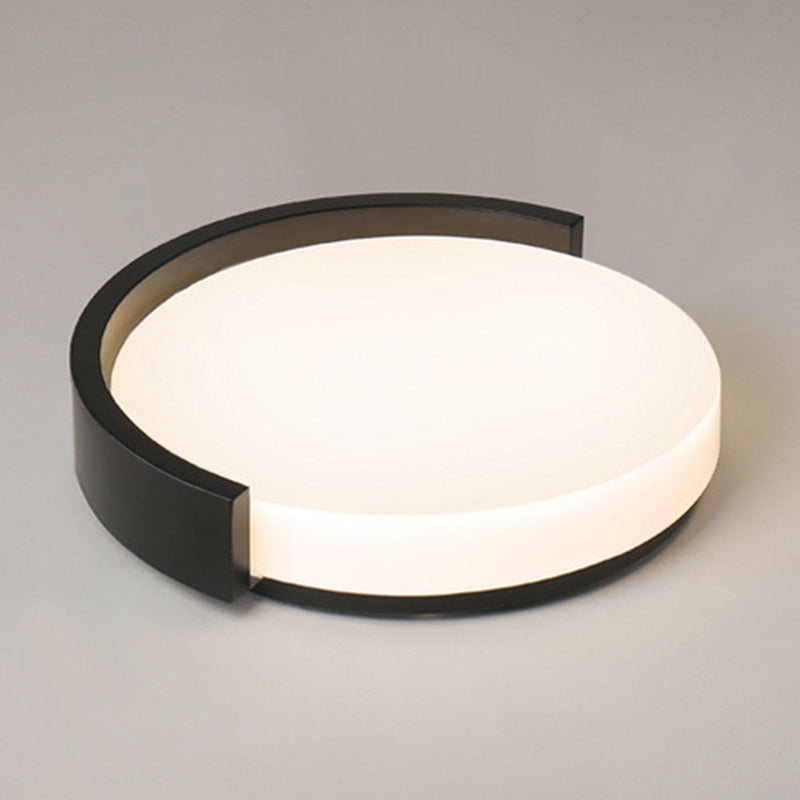 Contemporary Single White/Black Flush Mount Lighting LED Ceiling Light with Acrylic