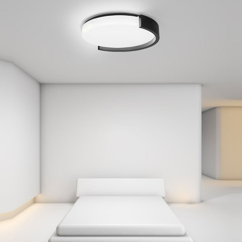 Contemporary Single White/Black Flush Mount Lighting LED Ceiling Light with Acrylic