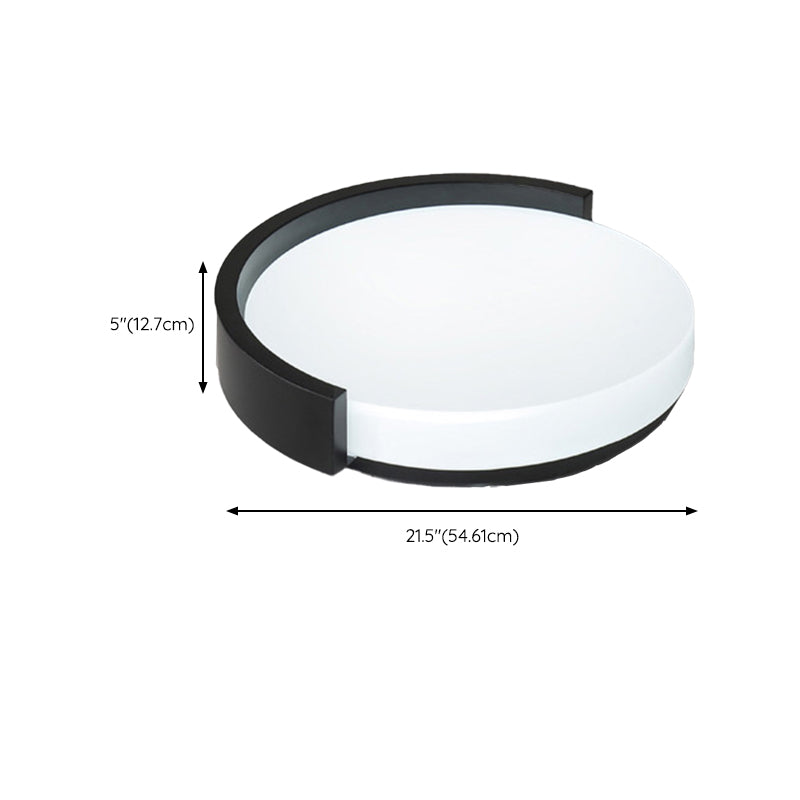 Contemporary Single White/Black Flush Mount Lighting LED Ceiling Light with Acrylic