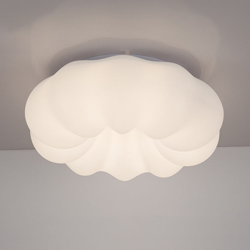 White Shaded Ceiling Light Modernism LED Flush Mount Lighting for Foyer