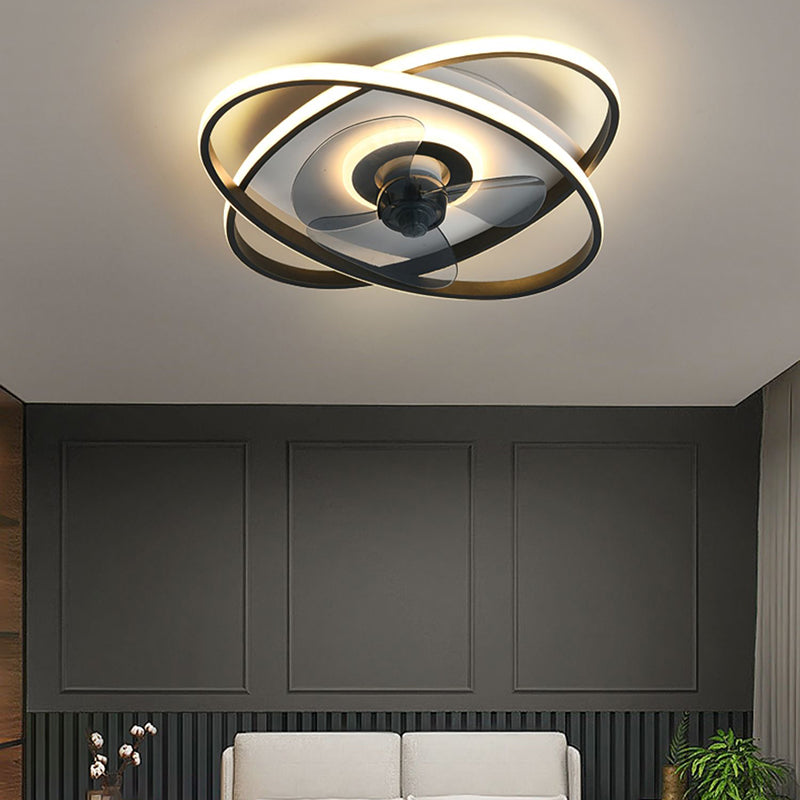 Metal Geometric Shape Ceiling Fan Modern Style Multi-Lights Ceiling Fans Fixtures