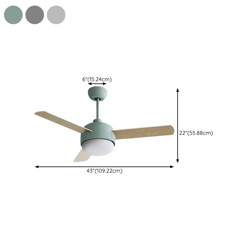 Fan Shape Metal Ceiling Fan Modern Style 1-Light Ceiling Fans Fixtures