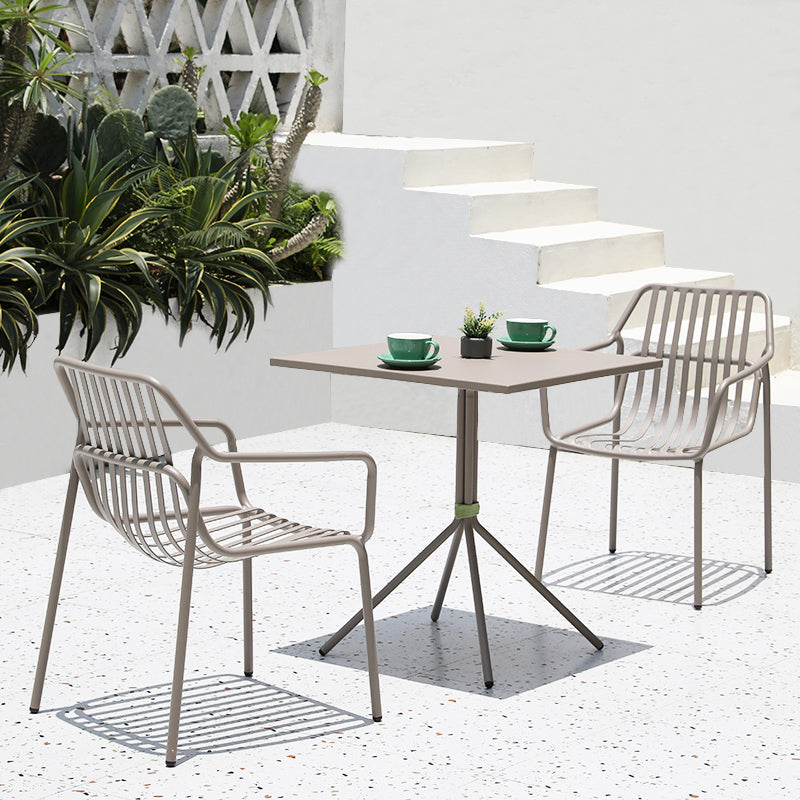 Contemporary Metal Dining Table Outdoor Table with Tripod Base