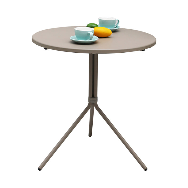 Contemporary Outdoor Table Metal Dining Table with Tripod Base