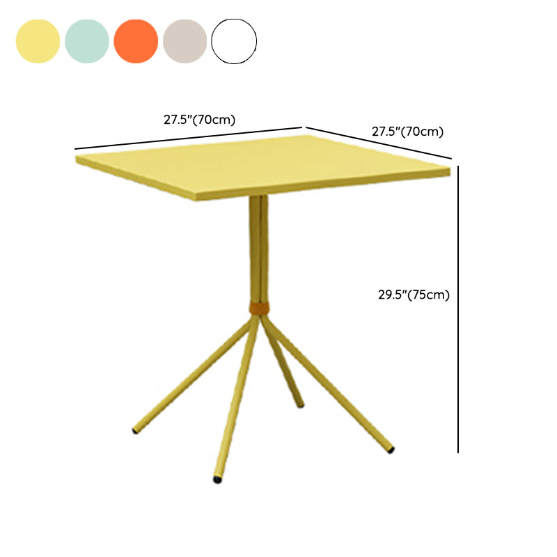 Contemporary Outdoor Table Metal Dining Table with Tripod Base