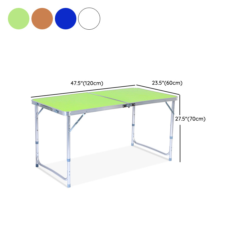 Contemporary Outdoor Table Rectangle Folding Table with Metal Base