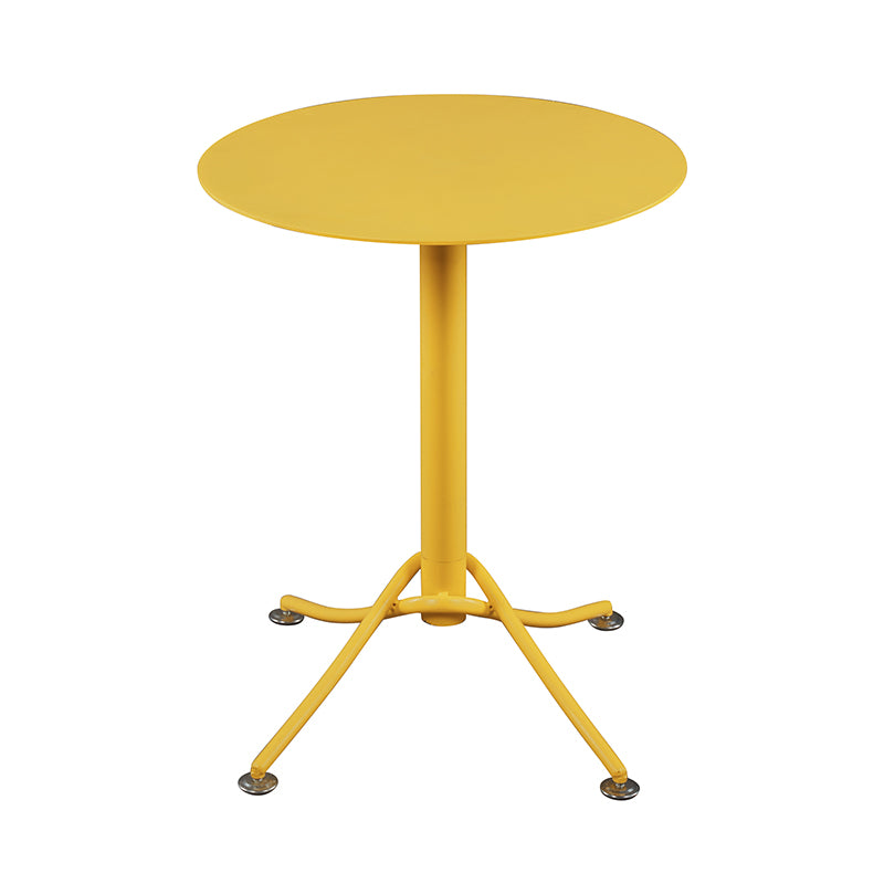 Contemporary Outdoor Table Round Dining Table with Metal Base