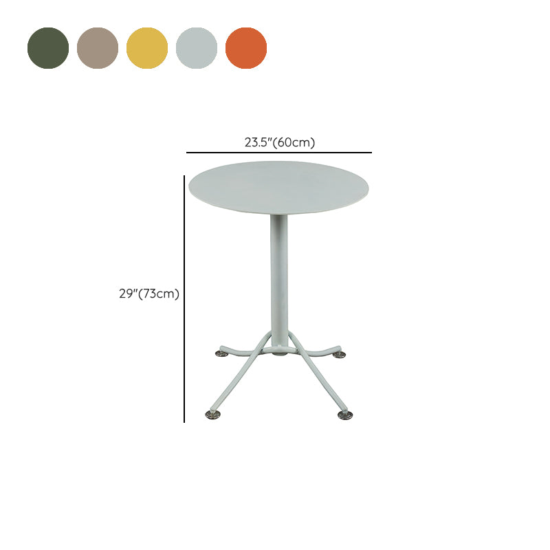 Contemporary Outdoor Table Round Dining Table with Metal Base