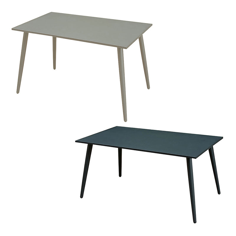 Modern Metal Dining Table Rectangle Outdoor Table with 4 Legs