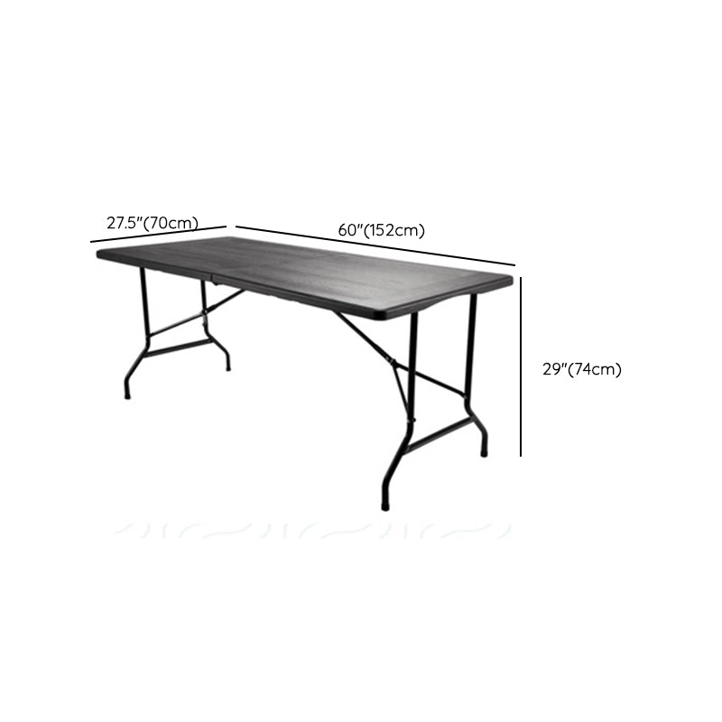 Modern Plastic Camping Table Outdoor Patio Table with Metal Legs