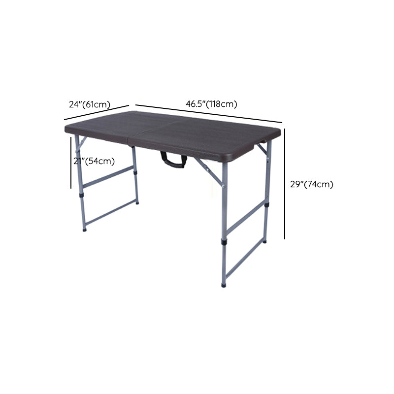 Modern Plastic Camping Table Outdoor Patio Table with Metal Legs