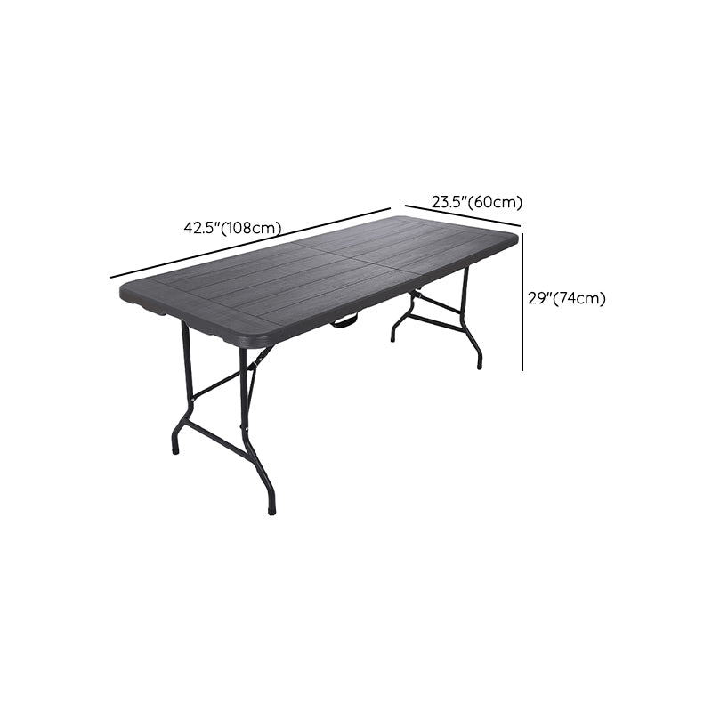 Modern Plastic Camping Table Outdoor Patio Table with Metal Legs