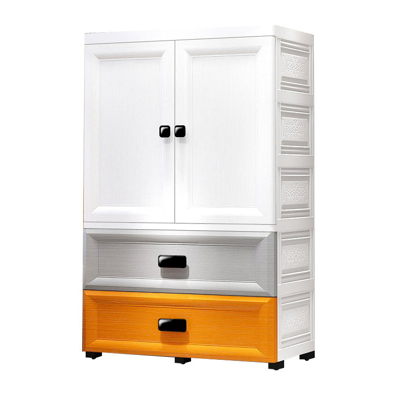 Modern Style Kid's Wardrobe Plastic Kids Closet with Drawers for Bedroom