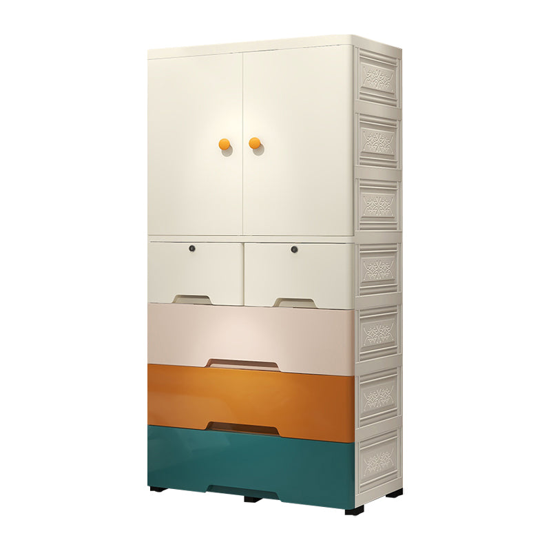 Contemporary Kid's Wardrobe Plastic Kids Closet with Drawers for Bedroom