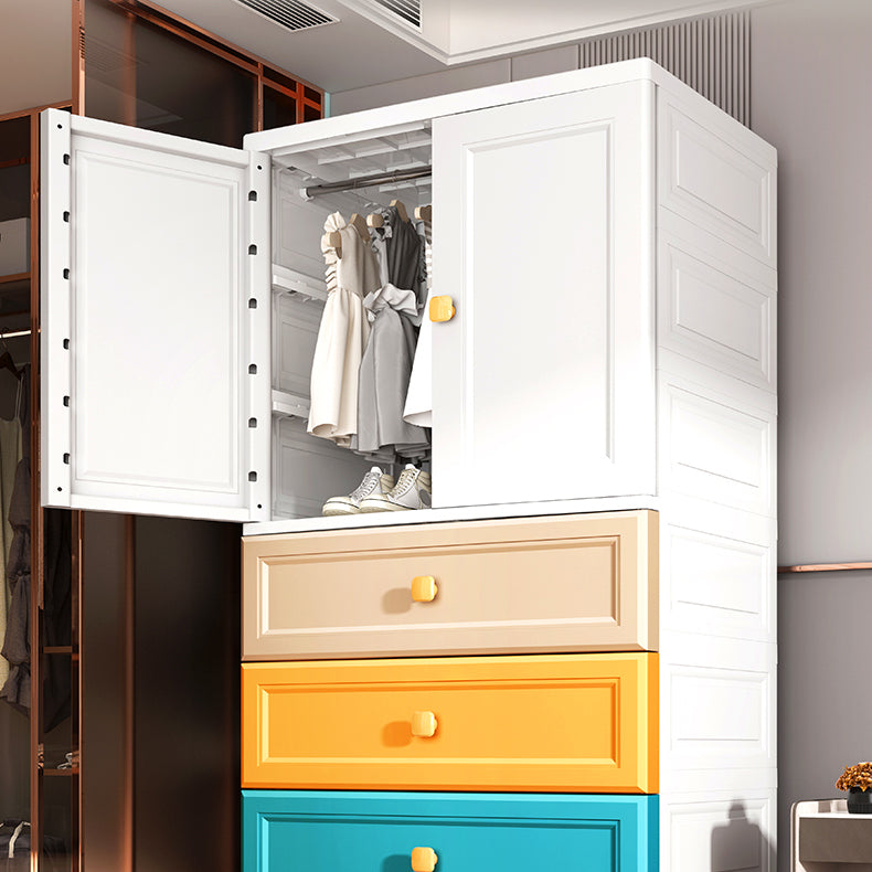 Wardrobe Armoire Plastic Contemporary Wardrobe Closet with Drawers